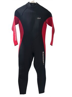 Hevto Men's Guardian-1 Warrior Black Red Wetsuit Size Unknown See Pics
